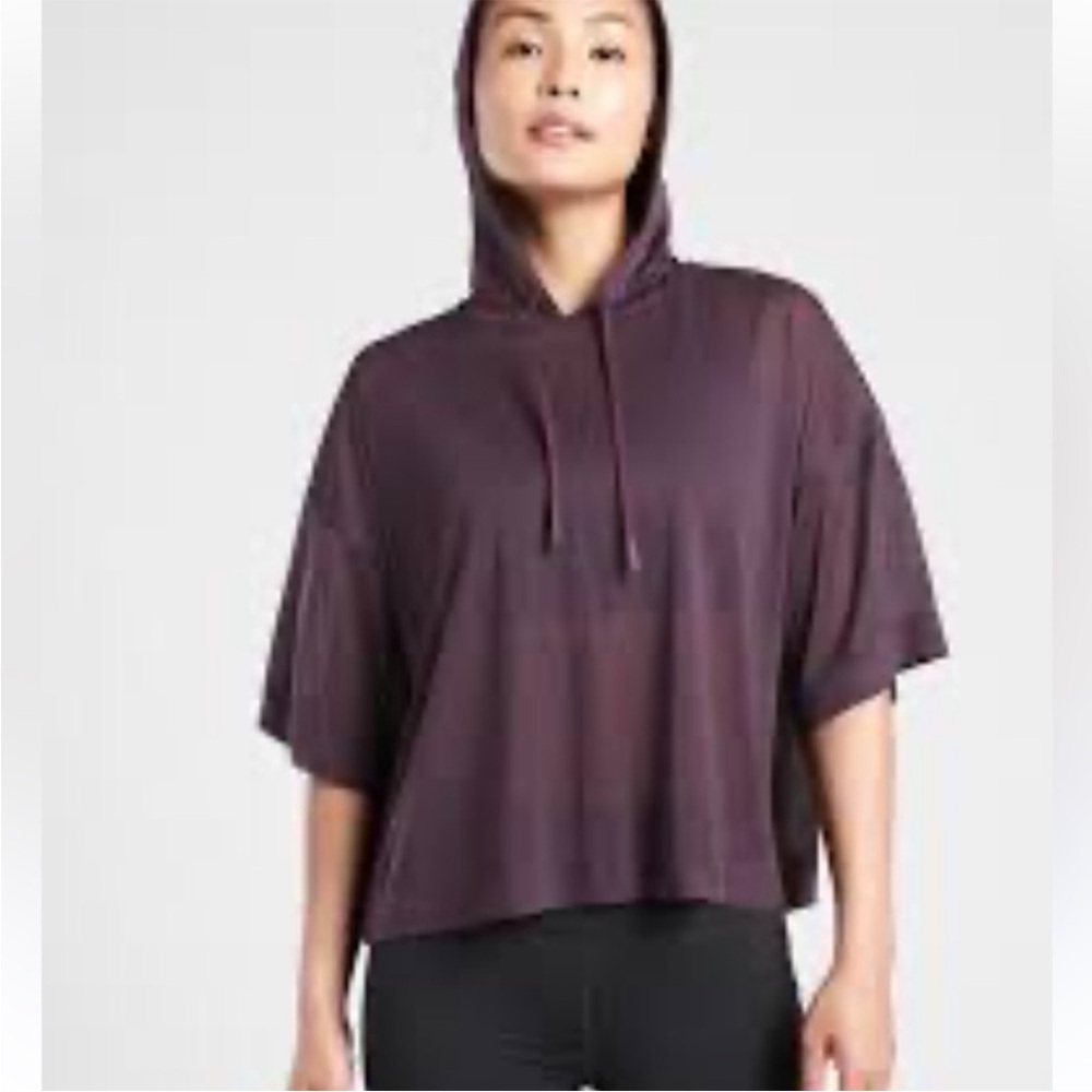Athleta Vapor Hooded Tee Purple M NWT